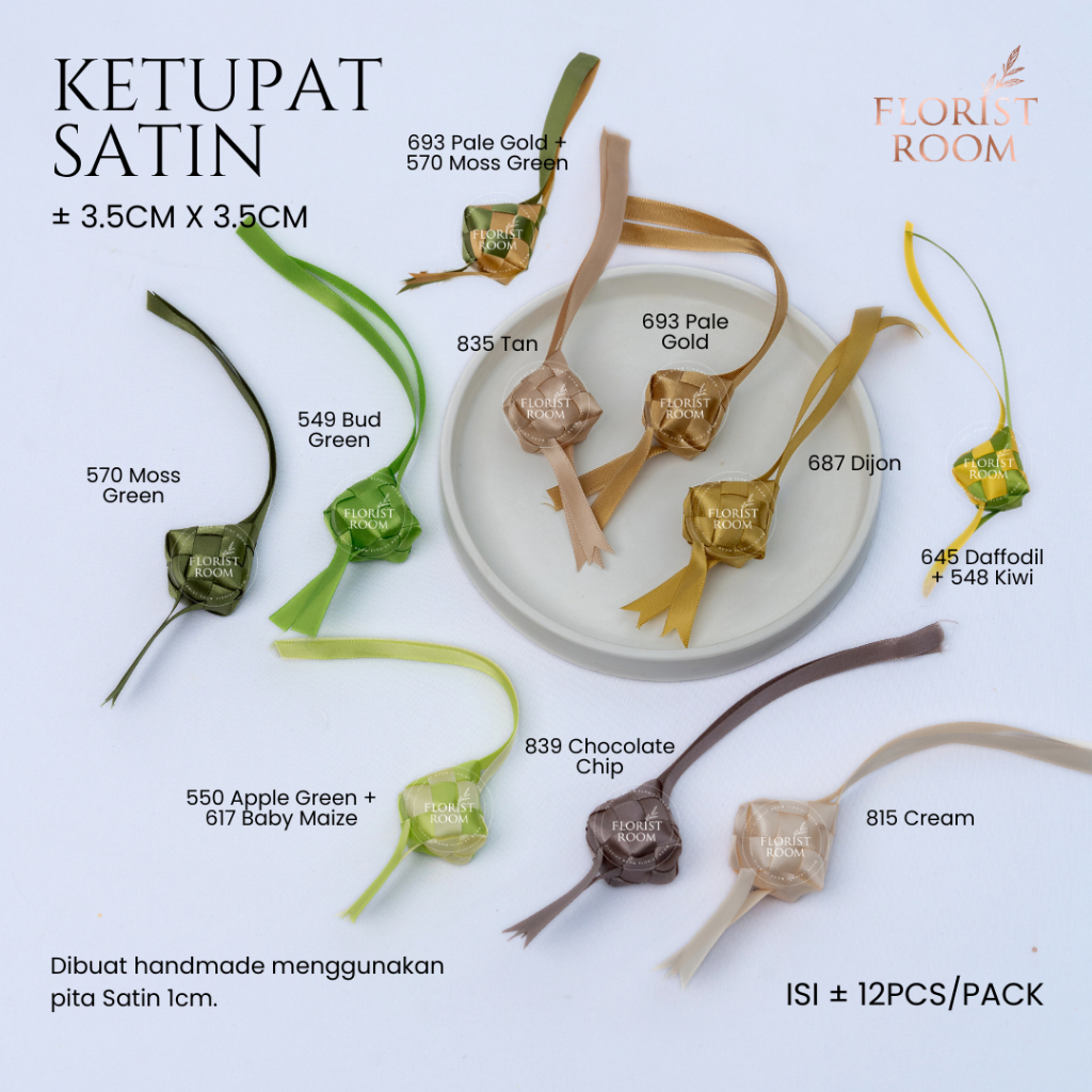 

(PO) Ketupat Satin ±1cm isi ±12Pcs - Hiasan - Hampers Idul Fitri