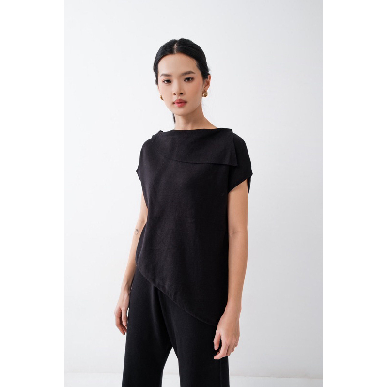 RB6 Celia Knit Top Glla Official, Warna Putih/Hitam/Cokelat