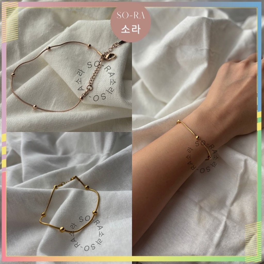 SORA - S-11 Gelang Titanium Wanita Classic Simple Elegan Anti Karat Hitam Asli Titanium Premium Qual