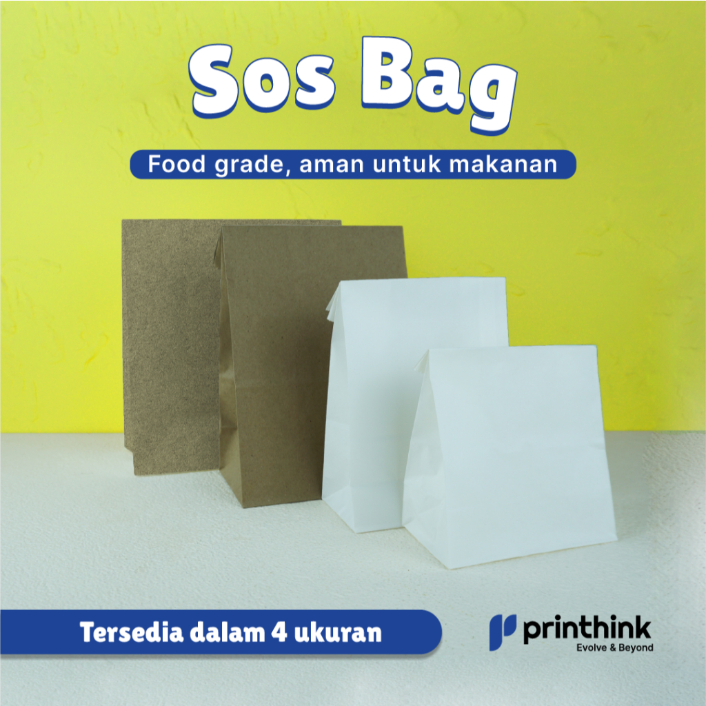 

Sos Bag Snack Premium // Kantong Kertas Roti Untuk Snack Warna Coklat Dan Putih Higenis Varian