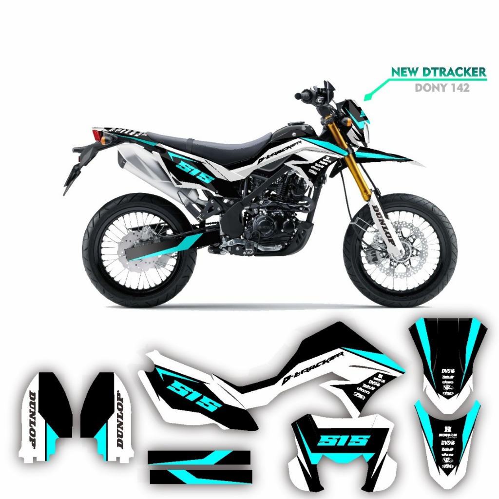Decal Stiker dtracker Dekal Variasi Stiker Custom Fullbody warna fox hitam putih abu D-A4-006
