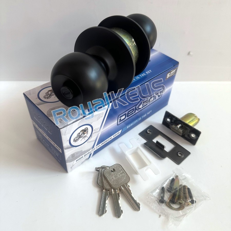 Kunci Pintu Bulat Handle Knob Kamar Mandi Warna Hitam