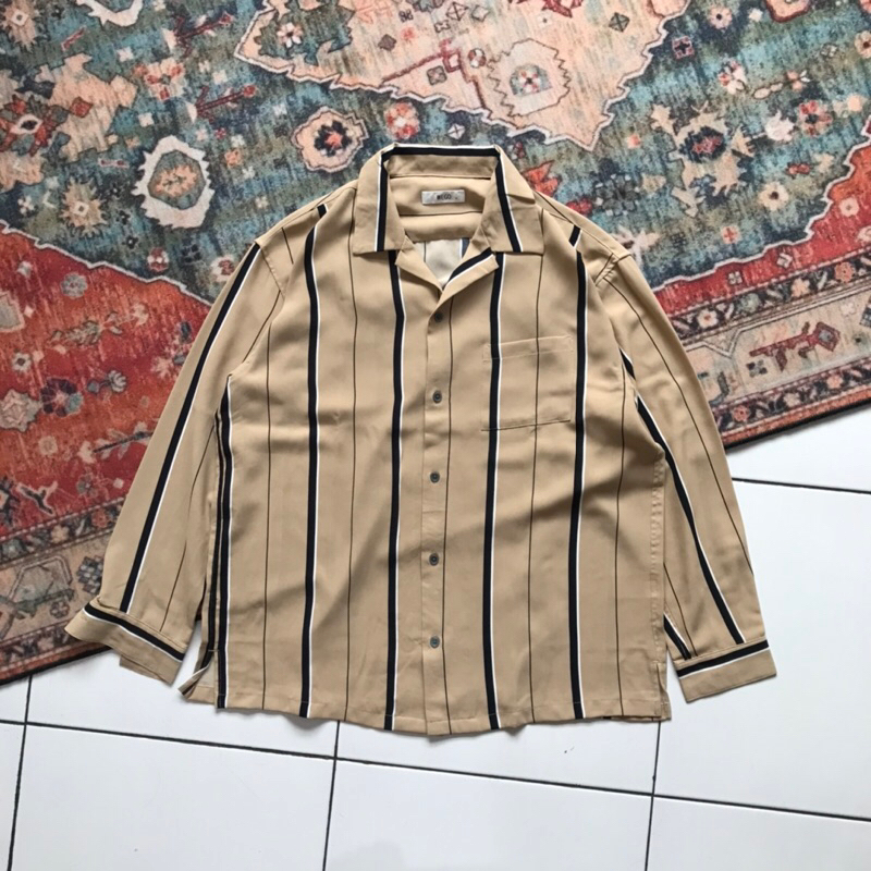 Wego stripe kemeja lengan panjang