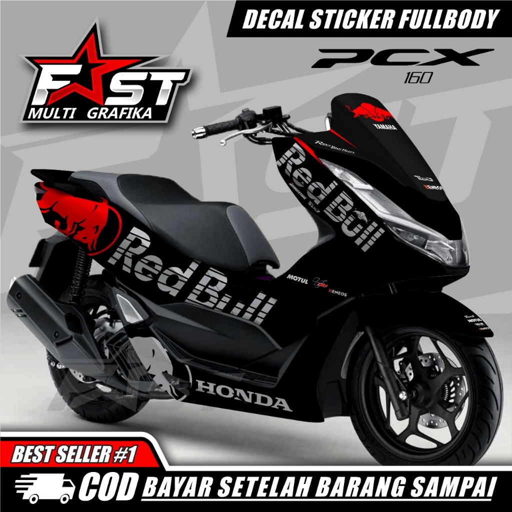 STICKER DECAL FULL BODY BISA COSTUM PCX 160  MOTIF RACING