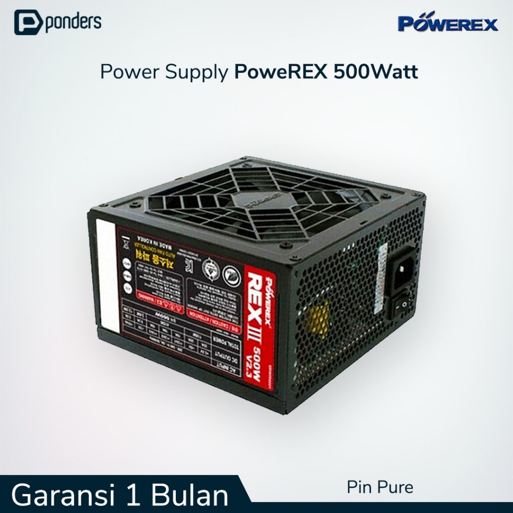 PSU 500 Watt / PowerSupply 500Watt Merk PoweREX Pin Pure