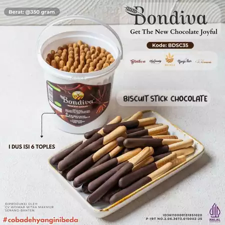 

Bondiva Biscuit Stick Coklat @350gr pertoples / Kue Jajan Cokelat Hampers Lebaran