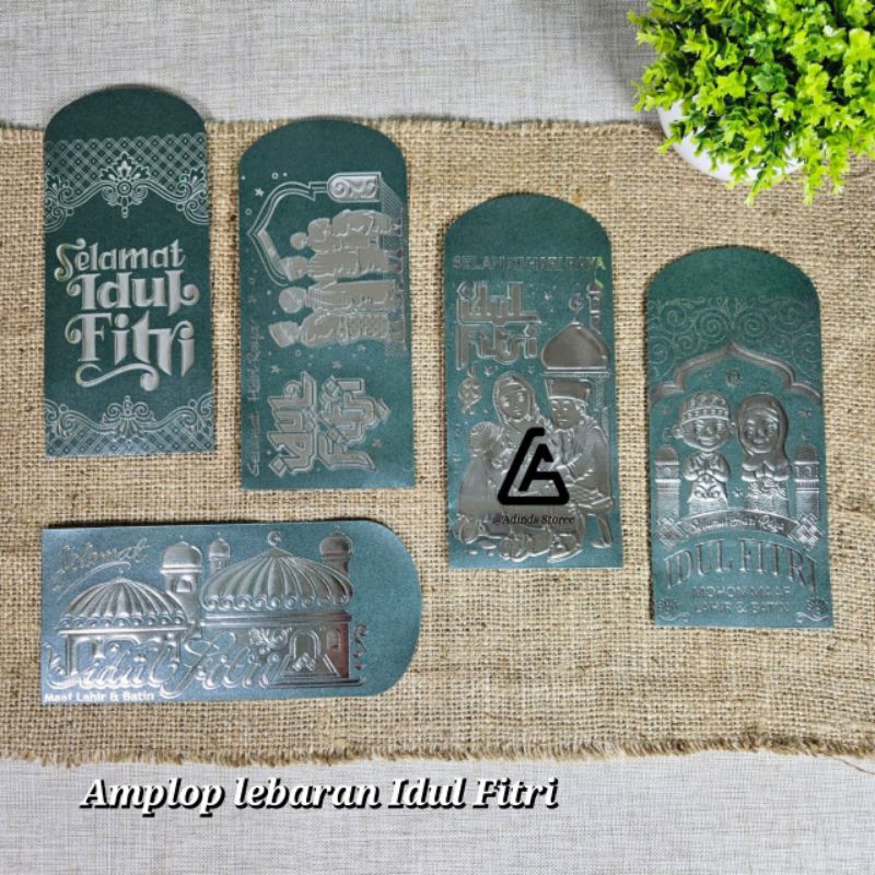 

Amplop lebaran Ampau lebaran idulfitri premium timbul poly embos silver ukuran panjang isi 10