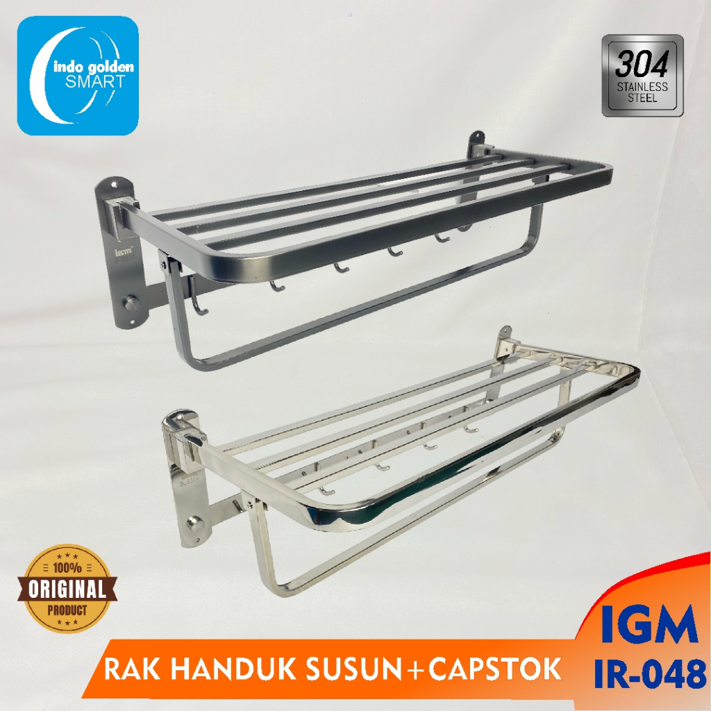 RAK HANDUK IGM SUSUN+CAPSTOK RAK HANDUK GANTUNGAN KAMAR MANDI IR-048