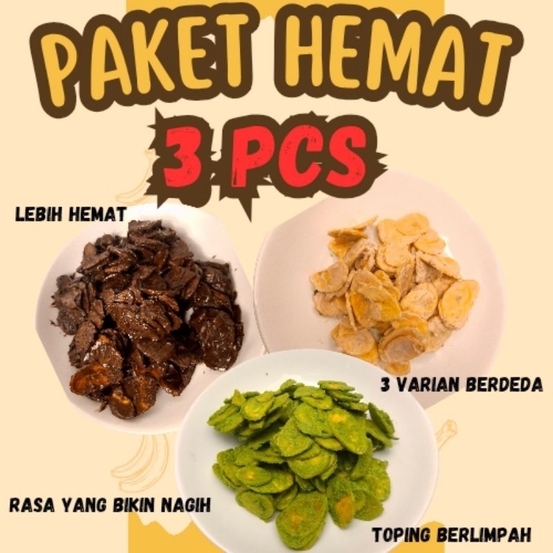

Paket Hemat KERIPIK PISANG LUMER 3 Varian 600gr