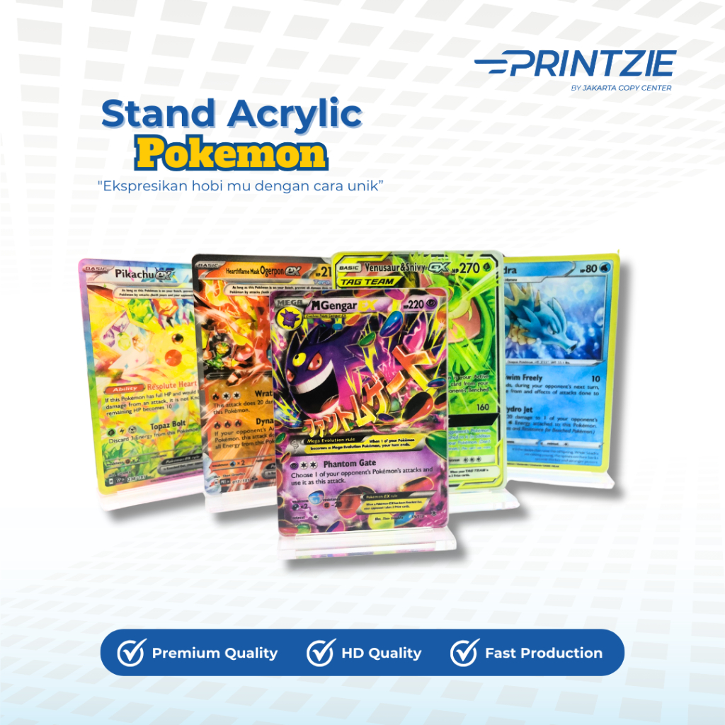 Pokemon Standee Acrylic Custom UV Print | Custom Acrylic Standee | Acrylic Pajangan Unik