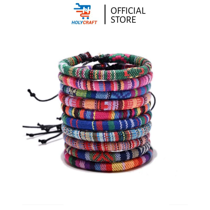 HOLYCRAFT Gelang Etnik Tenun Songket khas Lombok Pendaki Gunung Pria Wanita