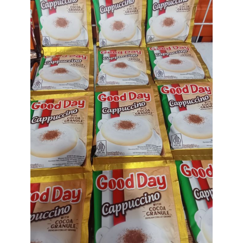 

Kopi Good Day Cappocino isi 10pcs atau 1 Renteng