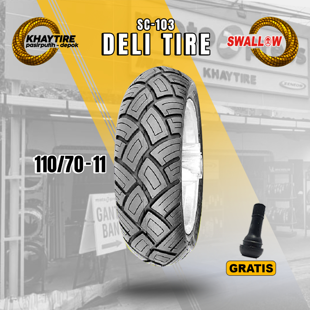 Ban Motor VESPA MATIC SWALLOW SC-103 DELI TIRE 110/70 Ring 11 Tubeless