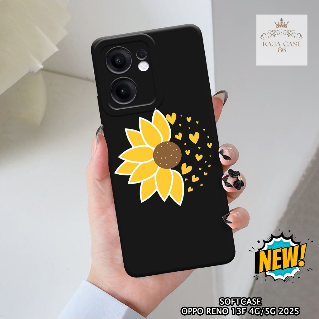 Softcase Oppo Reno 13F 4G / 5G 2025 - Rajacase - Case Oppo Reno 13F 4G - Motif Case Bunga - Case Opp