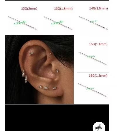 alat tindik piercing (jarum steril & anting)