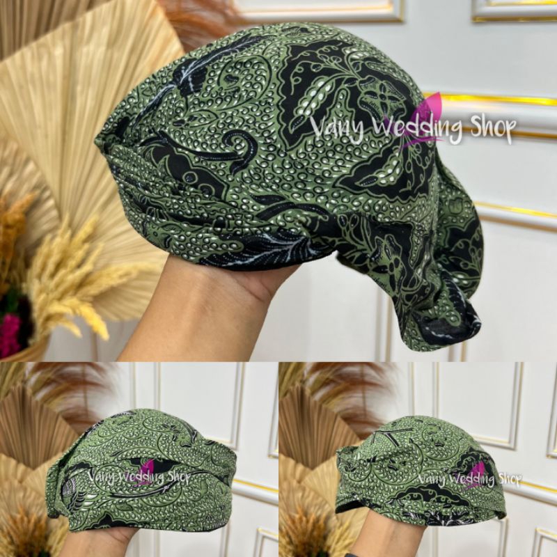 Blangkon [PREMIUM] - Motif Wahyu Hijau | Blangkon Solo/Sunda/Jogja