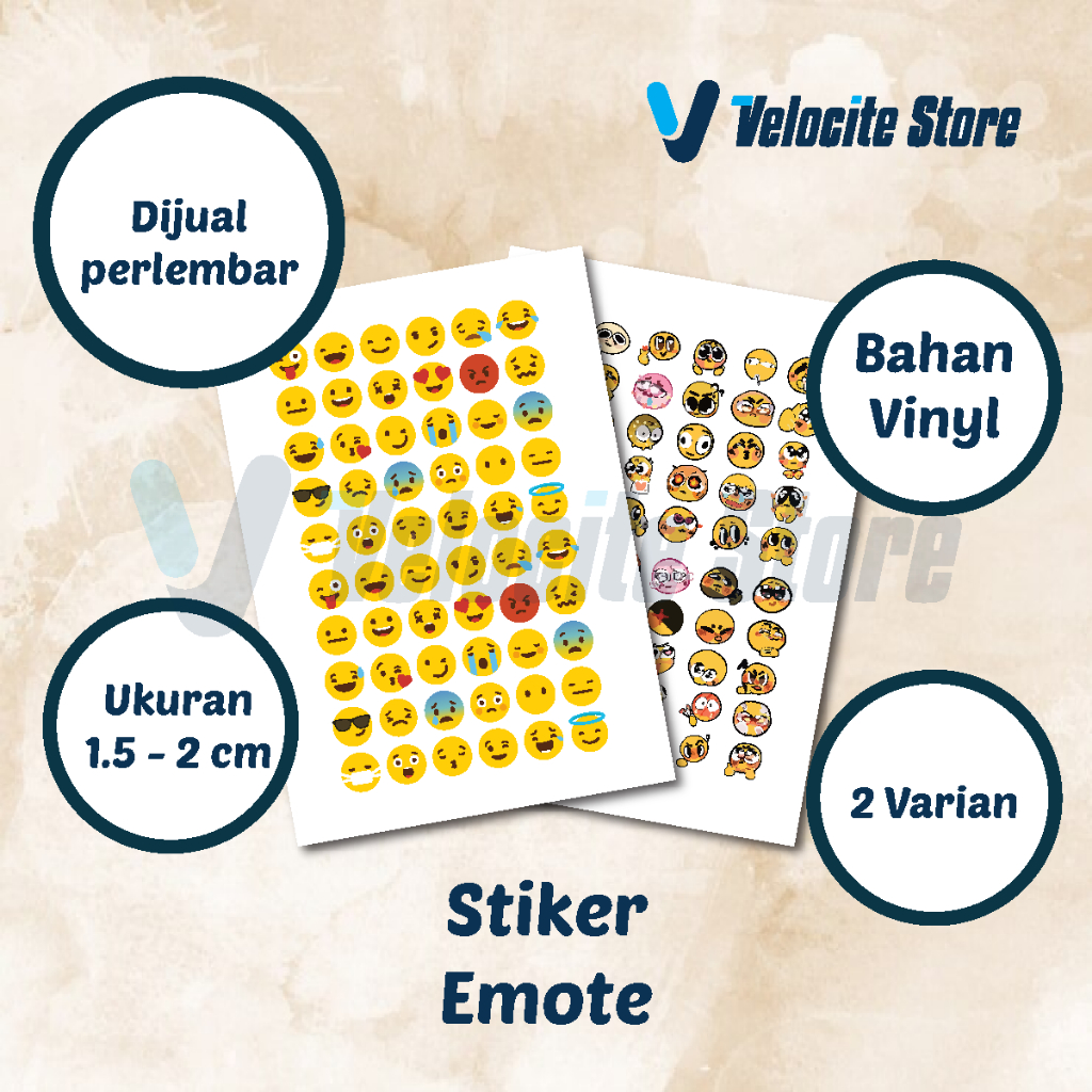 

Stiker Emote Vinyl Laptop Koper Tumbler Kulkas Hiasan Dekorasi
