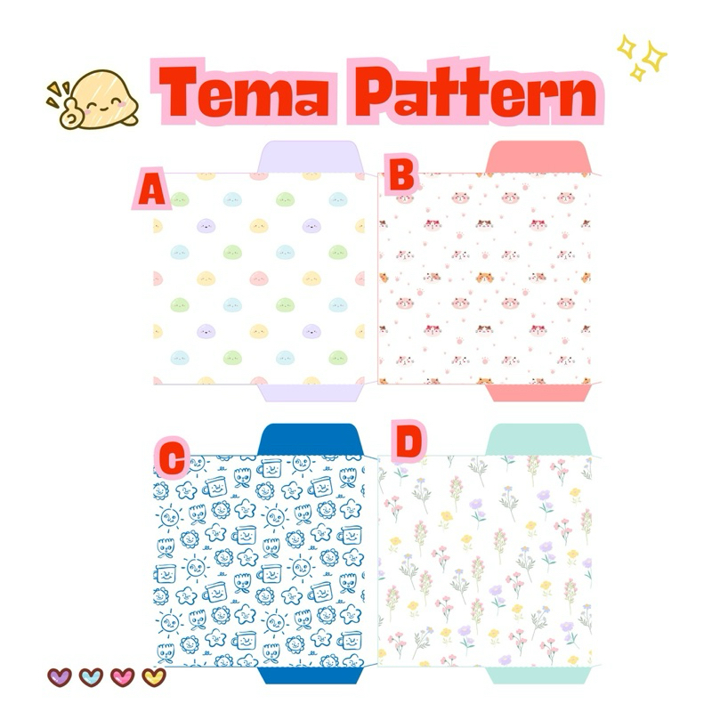 

Amplop Lebaran Tema patern lucu aesthetic custom murah