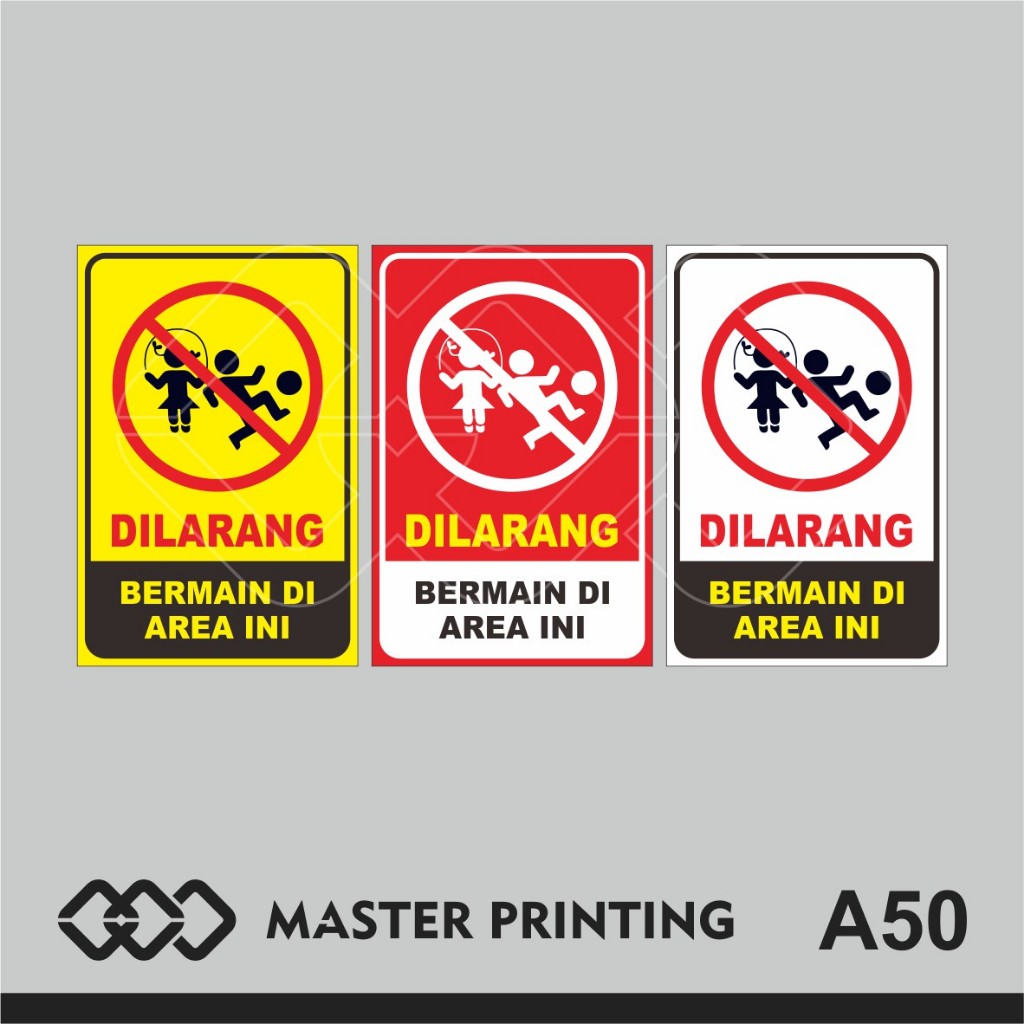 

A50 - Acrylic Sign, Stiker Akrilik Dilarang Bermain di Area ini, Tahan Air, Termurah, Bisa Custom