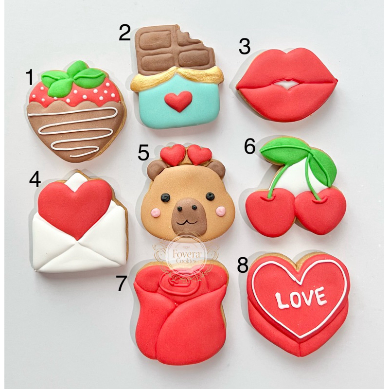 

(satuan) mini Love Series cookies. Character cookies. Sugar cookies. Valentine cookies