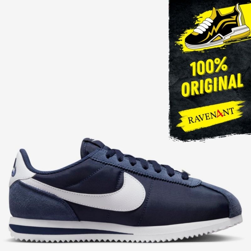NIKE Cortez Textile Midnight Navy ORIGINAL - Sepatu Sneakers Pria