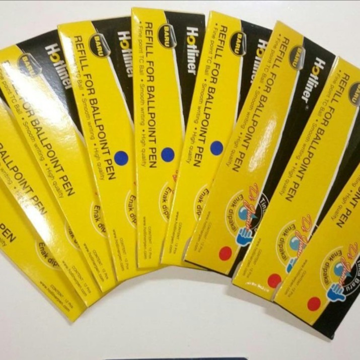 

[1 PACK] Refill / Isi Ballpoint Pulpen Pen HOTLINER Hitam / Biru / Merah