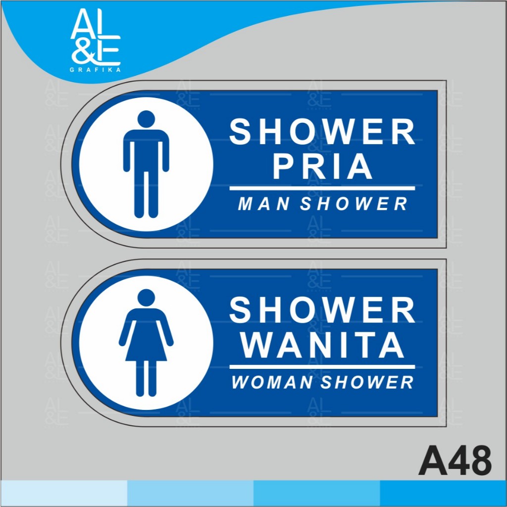 

A48 - Acrylic Sign, Stiker Akrilik Shower/ Toilet Pria dan Wanita, Premium dan Tahan Air, Bisa Custom