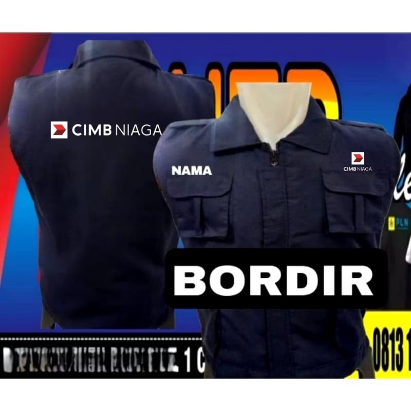 rompi bordir CIMB niaga rompi CIMB niaga rompi kerja CIMB niaga rompi vest CIMB niaga  rompi seragam