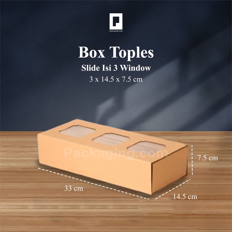 BOX TOPLES SLIDE ISI 3/Box Toples Slide Window uk 33x14,5x7,5/box kue kering/Box Hampers/Box Toples 