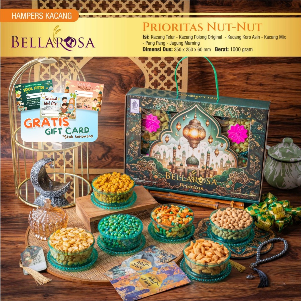 

Paket Kue Lebaran Bellarosa Prioritas Nutnut Berat 1 Kilo Free Buble Warp