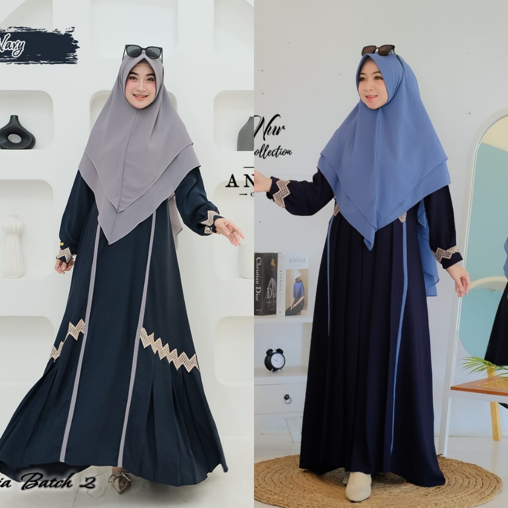 GAMIS SET KHIMAR RANIA ORI ANNUR ITYCREPE MIX CERUTY RENDA SYARI UMROH HAJI