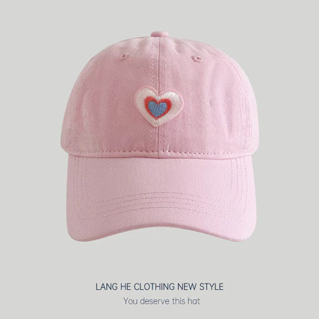 Topi Baseball LOVE Wanita DEWASA DAN ANAK  Topi Pink Topi Korea Styele Wanita Bahan Katun