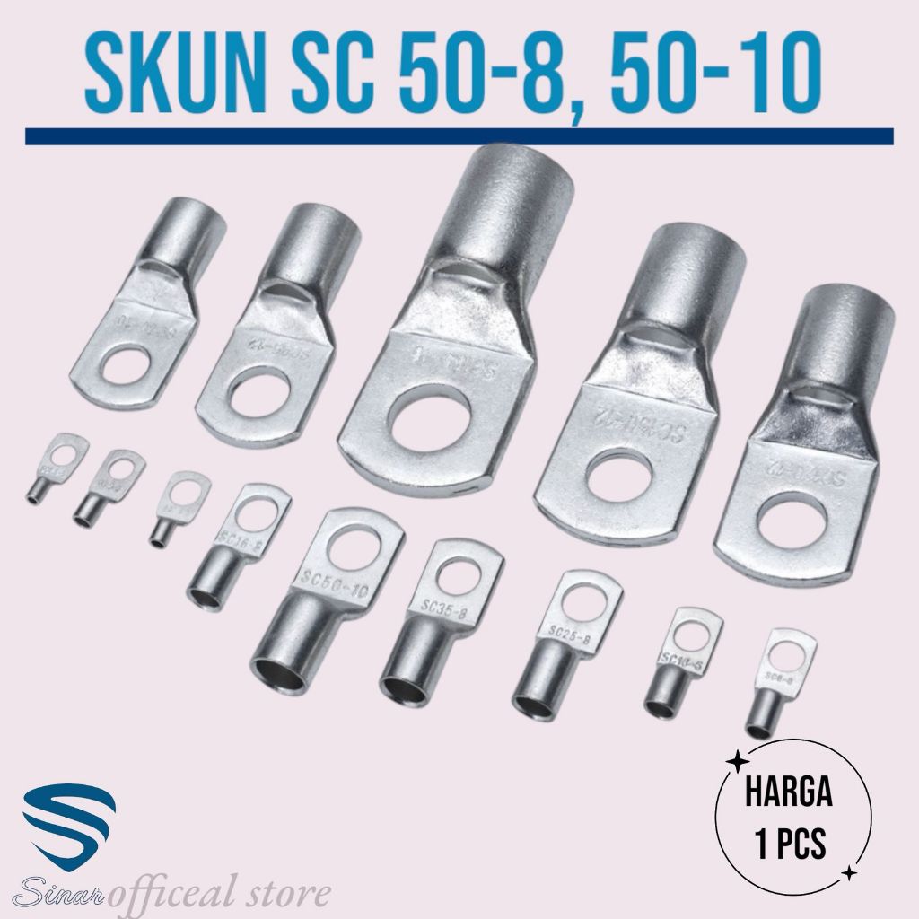 SKUN SC 50-8, 50-10/SKUN/KABEL SKUN TEMBAGA MERAH/TERMINAL COPPER CABLE/SC 50-8 50-10 - SC 50-8