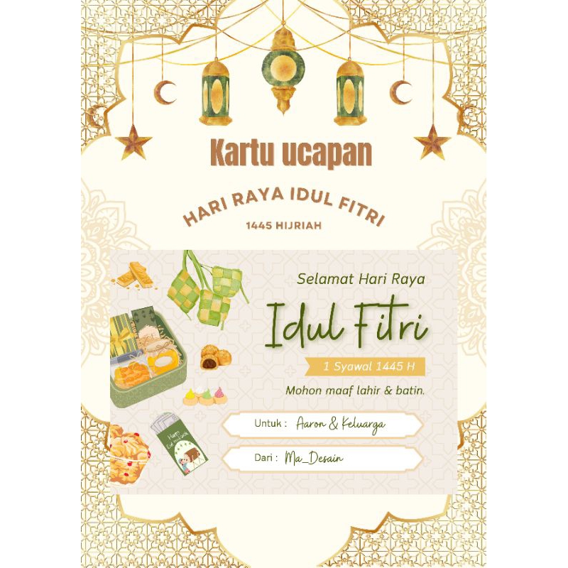 kartu ucapan lebaran / Stiker Amplop lebaran/kartu idul fitri/ kartu ucapan hari raya idul fitri