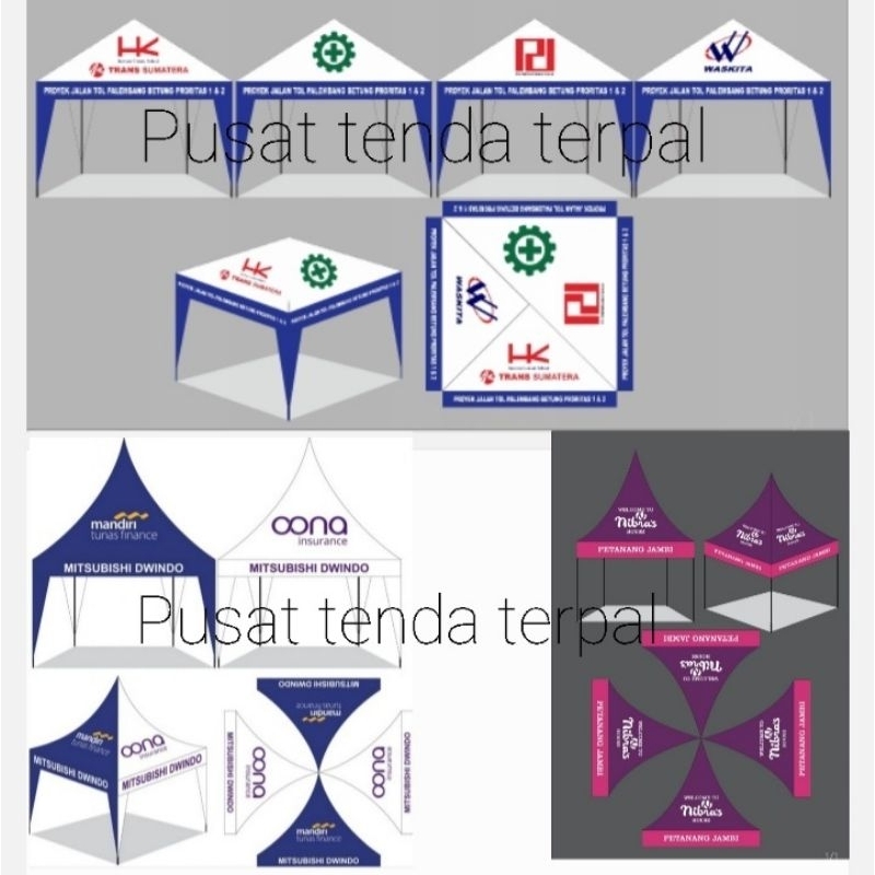 Atap tenda kerucut dan piramid 4x4 5x5 bisa custom warna atap logo dan tulisan