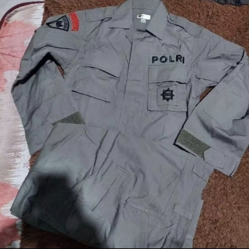 Baju PDL Hijau Tactical Birmob bahan Kotak Ripstok / Baju PDL Hijau Brimob bahan Kotak Ripstok