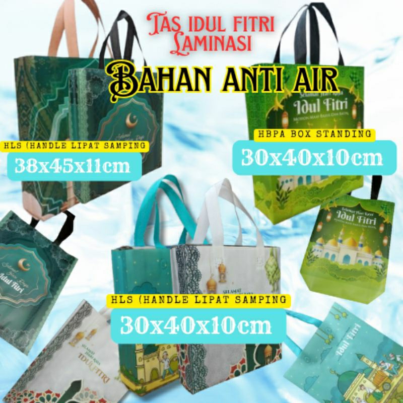 

(12 Pcs)Tas LEBARAN IDUL FITRI Laminasi, tas Idul Fitri,goodie bag ,tas spunbond