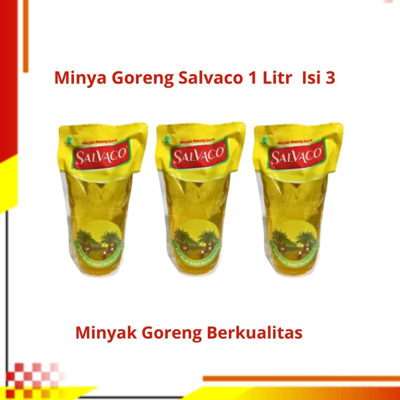

[PAKET HEMAT ISI 3] Minyak Goreng Salvaco 1 Liter PROMO MURAH/ Salvaco 1 Liter Minyal Goreng PROMO MURAH