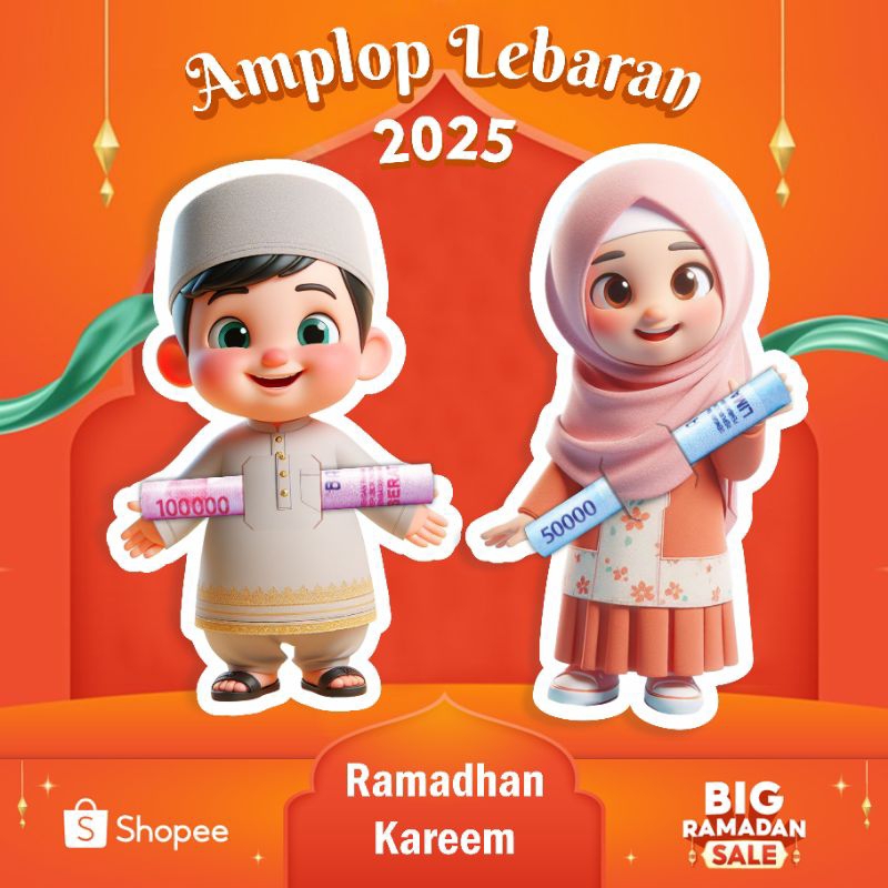 

(100pcs)Amplop Lebaran 3d 2025 Amplop Karakter Lucu Angpau Idul Fitri Lucu unik