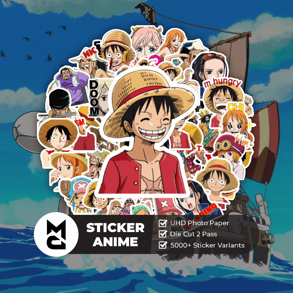 

Sticker Anime One Piece #2 Sticker Aesthetic Lucu Sticker Helm Laptop Motor Hp