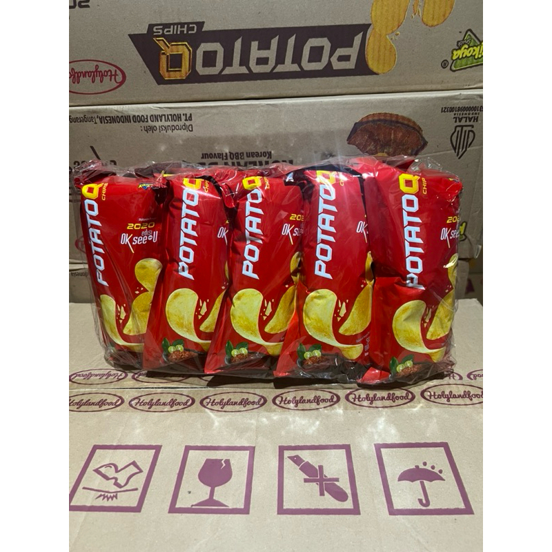 

Potato Q chips makanan ringan kentang 1pak 10pcs