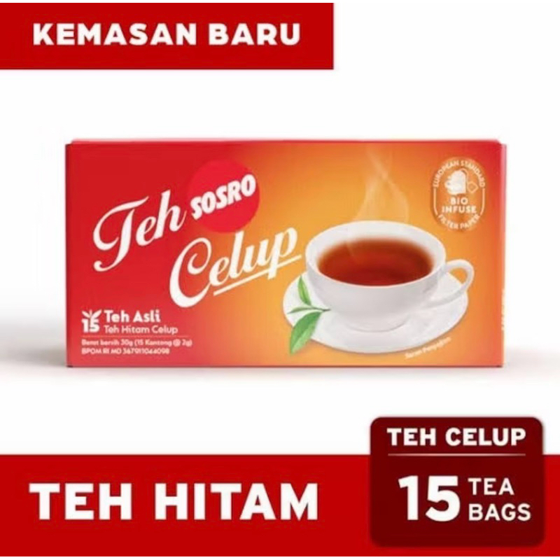 

Teh sosro celup isi 15 kantong