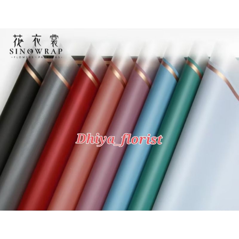 

JUAL Per lembar TRANSPARENT FRAME GOLD LINE FLOWER WRAPPING CELLOPHANE WATERPROOF