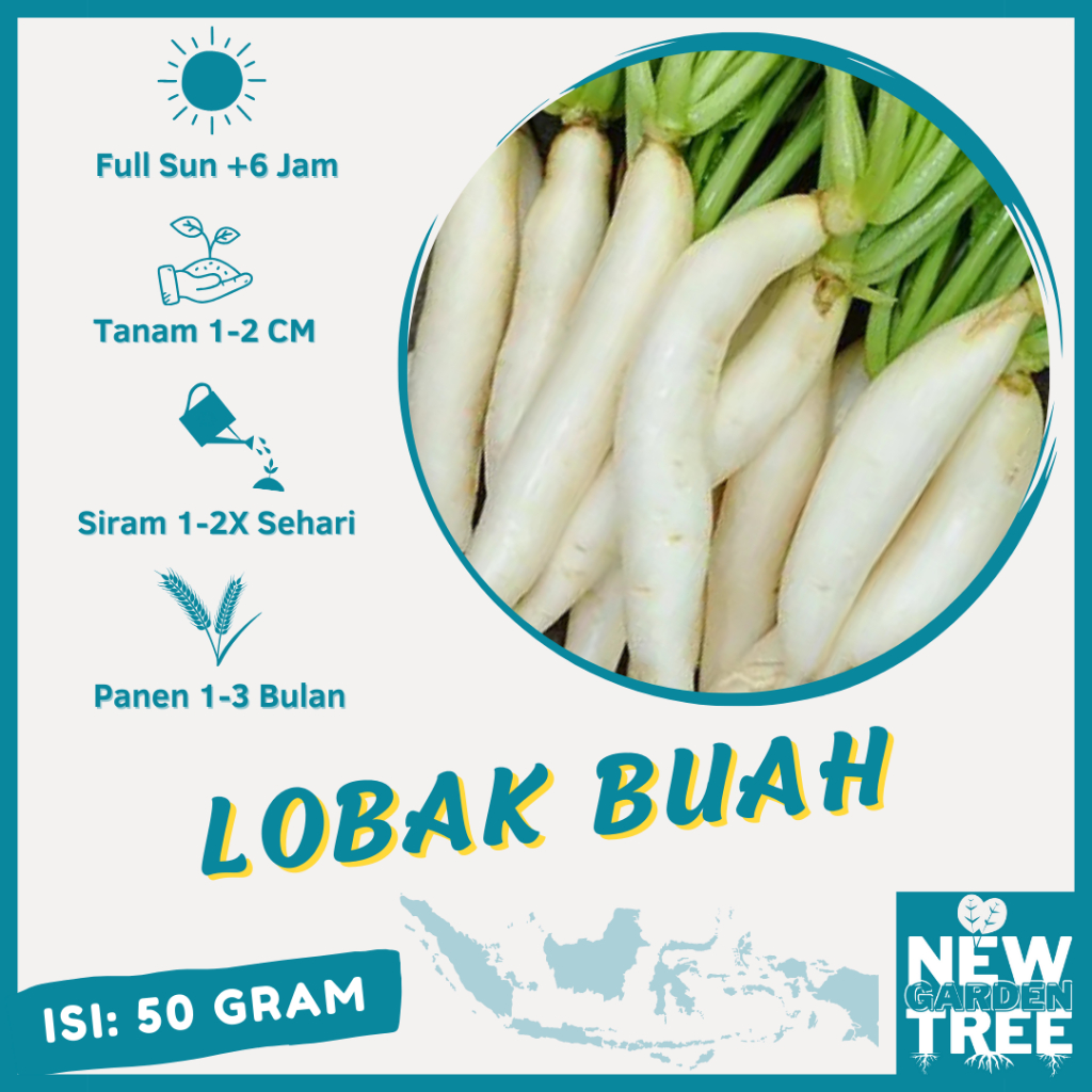 BENIH SAYURAN: 50 GRAM BENIH LOBAK BUAH SAYUR KUALITAS UNGGUL