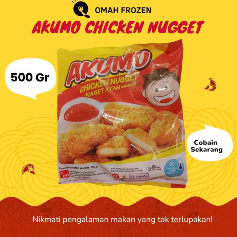 

AKUMO CHICKEN NUGGET 500 GRAM NAGET AYAM FROZEN FOOD