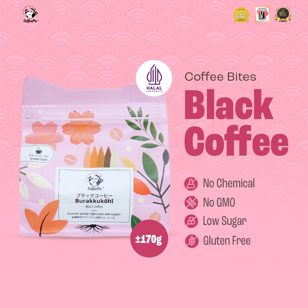 

Coffeepii Indonesia - Black Coffee - Coffee Bites | Coffee Treats | Snack Sehat Low Sugar | Snack Import Jepang - Full Size (±170 pcs)
