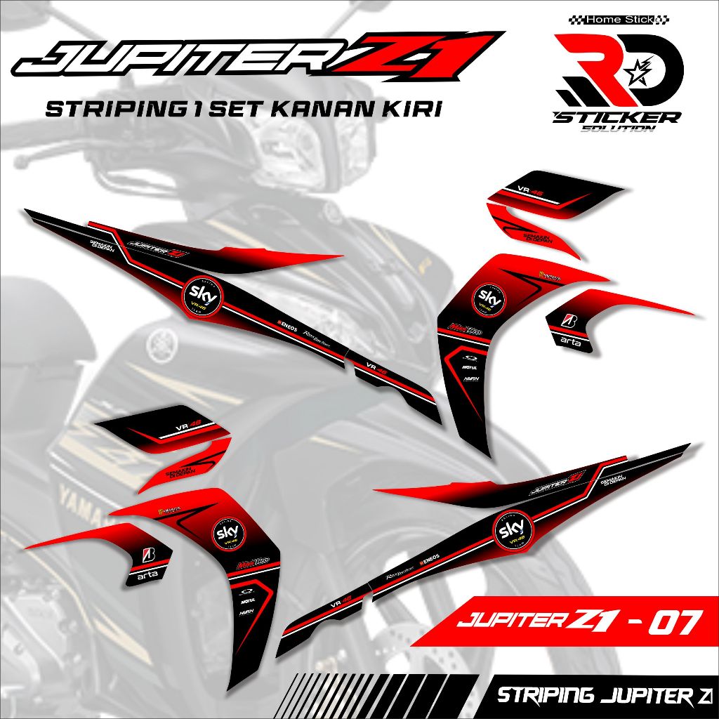 STICKER MOTOR JUPITER Z1 STRIPING KEREN MOTOR JUPITER Z1