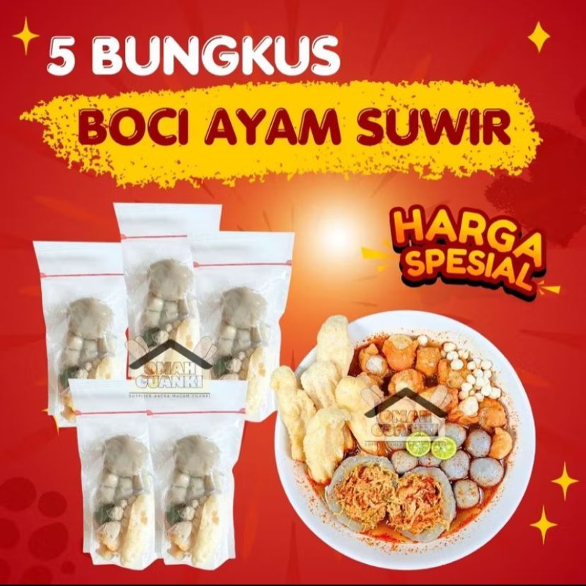 

5 BUNGKUS BOCI AYAM SUWIR HEMAT BASO ACI HOTPOT INSTAN