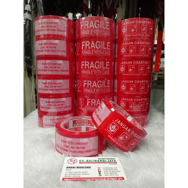 

Lakban Fragile Unboxing Video full Merah 2 Inch ( 45 mm x 90 yards )