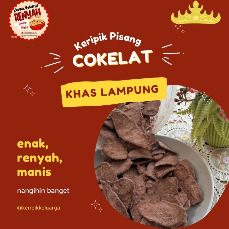 

Keripik Pisang Cokelat / Manis Gurih Renyah 500 gram Khas Lampung